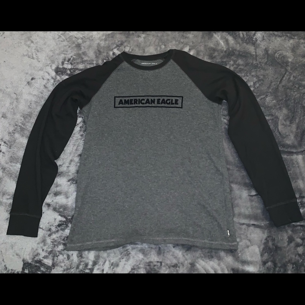 Grey American Eagle Sweater | Box lettering | size:Large